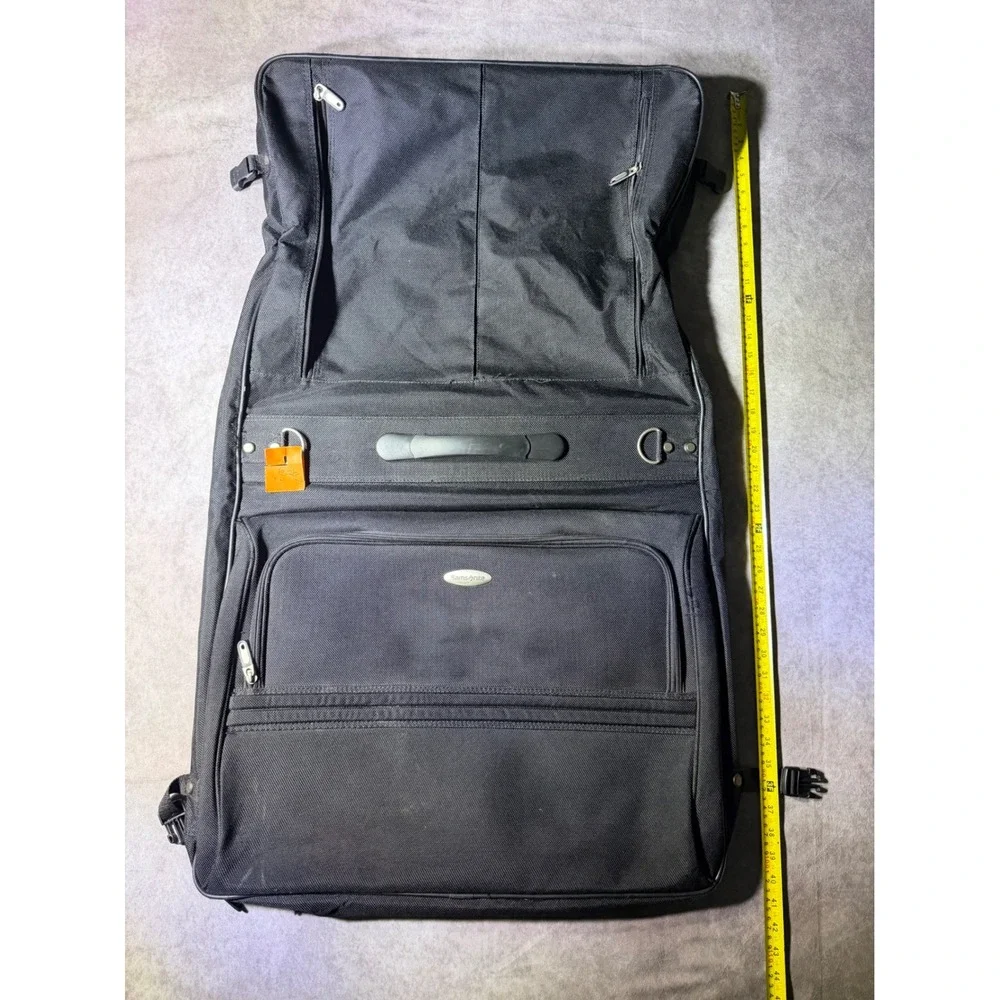 Samsonite Black Ballistic Nylon Tri-Fold Garment Bag Suit Carrier Travel Luggage